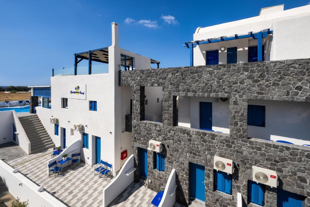 Hotel side view in Santorini
